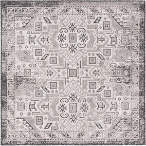 Charcoal Gray 5' 3 x 5' 3 Outdoor Aztec Square Area Rug Weather Resistant for Patio, Deck, Terrace, Balcony, Porch 100% Polypropylene Traditional Carpet Mat for Sale at Rug Engine