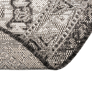 Charcoal Gray 3' 1 x 5' 3 Outdoor Aztec Oval Area Rug Weather Resistant for Patio, Deck, Terrace, Balcony, Porch 100% Polypropylene Traditional Carpet Mat for Sale at Rug Engine