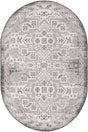 Charcoal Gray 5' 3 x 8' Outdoor Aztec Oval Area Rug Weather Resistant for Patio, Deck, Terrace, Balcony, Porch 100% Polypropylene Traditional Carpet Mat for Sale at Rug Engine
