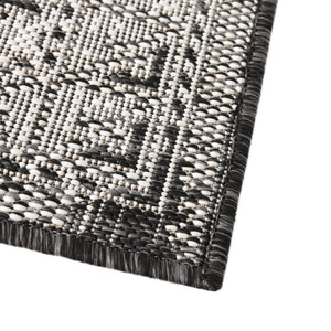Charcoal Gray 5' 3 x 5' 3 Outdoor Aztec Octagon Area Rug Weather Resistant for Patio, Deck, Terrace, Balcony, Porch 100% Polypropylene Traditional Carpet Mat for Sale at Rug Engine