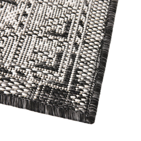Charcoal Gray 5' 3 x 5' 3 Outdoor Aztec Octagon Area Rug Weather Resistant for Patio, Deck, Terrace, Balcony, Porch 100% Polypropylene Traditional Carpet Mat for Sale at Rug Engine