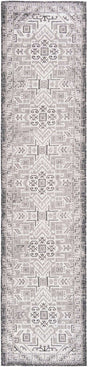 Charcoal Gray 2' 7 x 12' Outdoor Aztec Runner Area Rug Weather Resistant for Patio, Deck, Terrace, Balcony, Porch 100% Polypropylene Traditional Carpet Mat for Sale at Rug Engine