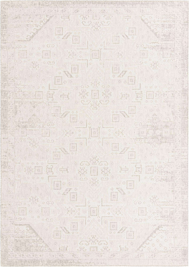 Light Gray 10' x 14' 1 Outdoor Aztec Rectangle Area Rug Weather Resistant for Patio, Deck, Terrace, Balcony, Porch 100% Polypropylene Traditional Carpet Mat for Sale at Rug Engine