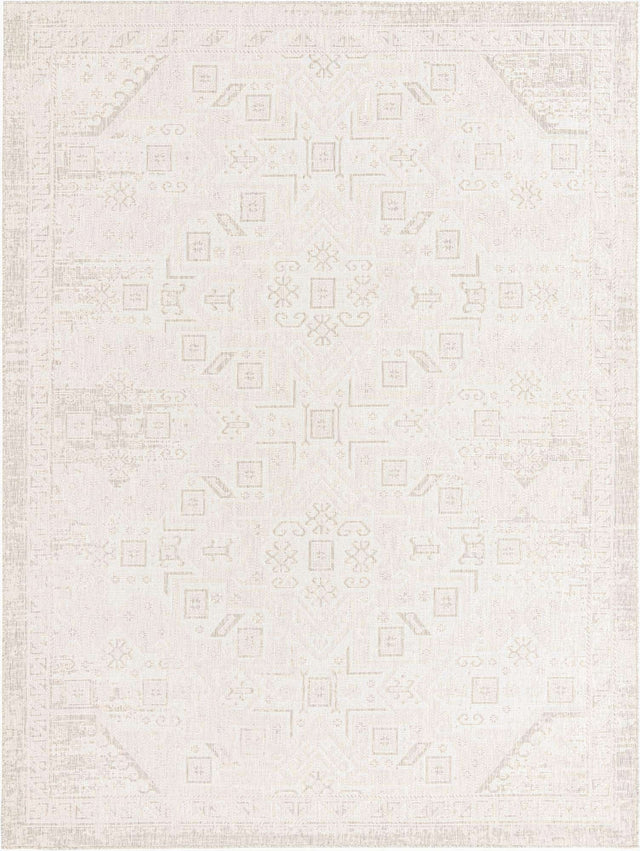 Light Gray 10' x 13' 1 Outdoor Aztec Rectangle Area Rug Weather Resistant for Patio, Deck, Terrace, Balcony, Porch 100% Polypropylene Traditional Carpet Mat for Sale at Rug Engine
