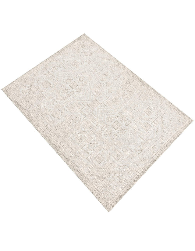 Light Gray 3' 1 x 5' 3 Outdoor Aztec Rectangle Area Rug Weather Resistant for Patio, Deck, Terrace, Balcony, Porch 100% Polypropylene Traditional Carpet Mat for Sale at Rug Engine