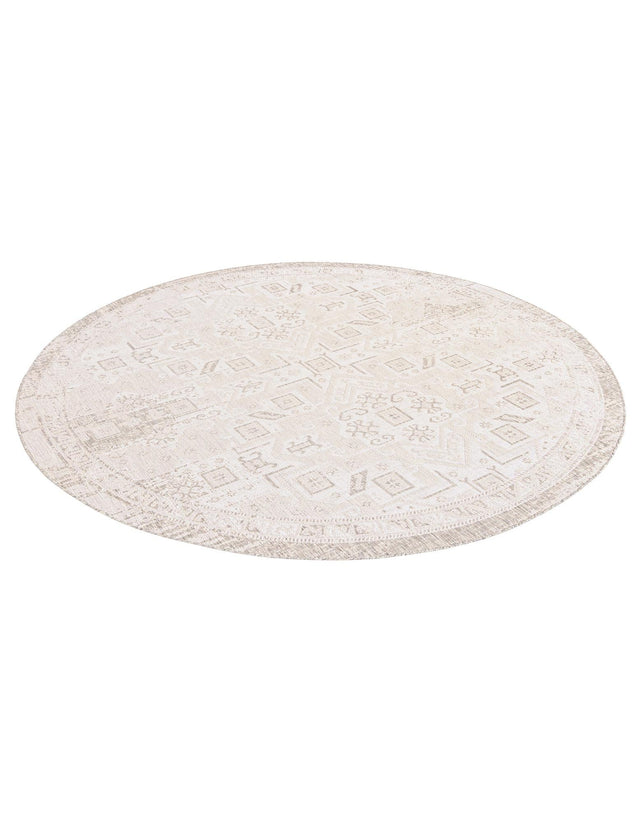 Light Gray 10' x 10' Outdoor Aztec Round Area Rug Weather Resistant for Patio, Deck, Terrace, Balcony, Porch 100% Polypropylene Traditional Carpet Mat for Sale at Rug Engine