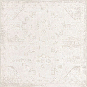 Light Gray 10' x 10' Outdoor Aztec Square Area Rug Weather Resistant for Patio, Deck, Terrace, Balcony, Porch 100% Polypropylene Traditional Carpet Mat for Sale at Rug Engine