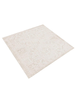 Light Gray 7' 10 x 7' 10 Outdoor Aztec Square Area Rug Weather Resistant for Patio, Deck, Terrace, Balcony, Porch 100% Polypropylene Traditional Carpet Mat for Sale at Rug Engine