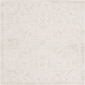 Light Gray 7' 10 x 7' 10 Outdoor Aztec Square Area Rug Weather Resistant for Patio, Deck, Terrace, Balcony, Porch 100% Polypropylene Traditional Carpet Mat for Sale at Rug Engine