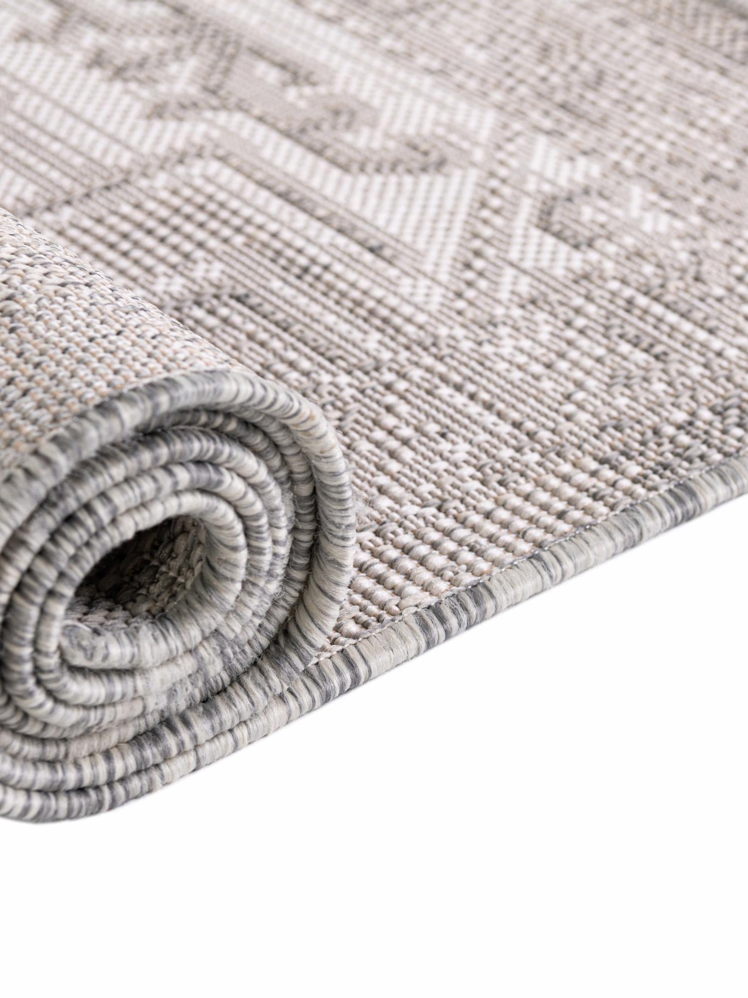 Light Gray 10' x 10' Outdoor Aztec Square Area Rug Weather Resistant for Patio, Deck, Terrace, Balcony, Porch 100% Polypropylene Traditional Carpet Mat for Sale at Rug Engine