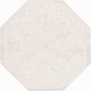 Light Gray 7' 10 x 7' 10 Outdoor Aztec Octagon Area Rug Weather Resistant for Patio, Deck, Terrace, Balcony, Porch 100% Polypropylene Traditional Carpet Mat for Sale at Rug Engine