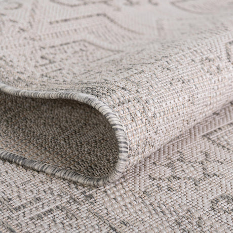 Light Gray 5' 3 x 5' 3 Outdoor Aztec Octagon Area Rug Weather Resistant for Patio, Deck, Terrace, Balcony, Porch 100% Polypropylene Traditional Carpet Mat for Sale at Rug Engine
