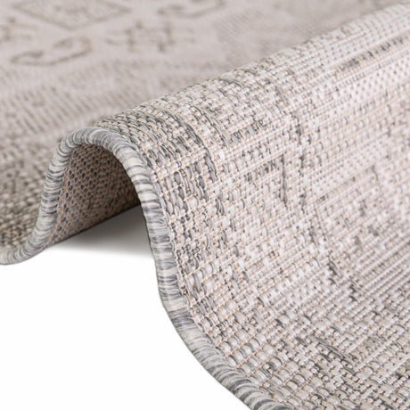 Light Gray 5' 3 x 5' 3 Outdoor Aztec Octagon Area Rug Weather Resistant for Patio, Deck, Terrace, Balcony, Porch 100% Polypropylene Traditional Carpet Mat for Sale at Rug Engine