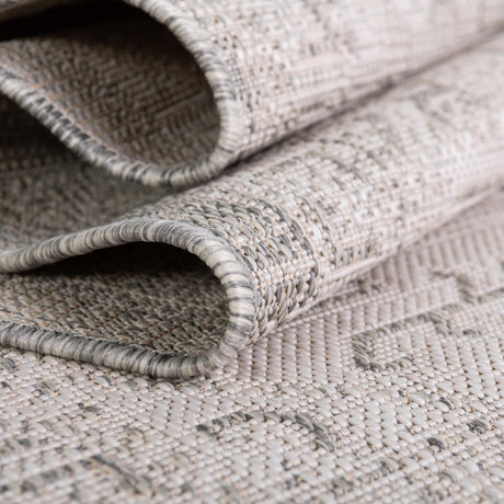Light Gray 5' 3 x 5' 3 Outdoor Aztec Octagon Area Rug Weather Resistant for Patio, Deck, Terrace, Balcony, Porch 100% Polypropylene Traditional Carpet Mat for Sale at Rug Engine