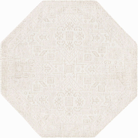 Light Gray 5' 3 x 5' 3 Outdoor Aztec Octagon Area Rug Weather Resistant for Patio, Deck, Terrace, Balcony, Porch 100% Polypropylene Traditional Carpet Mat for Sale at Rug Engine