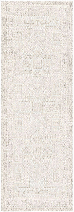Light Gray 2' x 6' 1 Outdoor Aztec Runner Area Rug Weather Resistant for Patio, Deck, Terrace, Balcony, Porch 100% Polypropylene Traditional Carpet Mat for Sale at Rug Engine