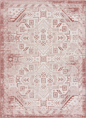 Rust Red 7' 10 x 11' Outdoor Aztec Rectangle Area Rug Weather Resistant for Patio, Deck, Terrace, Balcony, Porch 100% Polypropylene Traditional Carpet Mat for Sale at Rug Engine