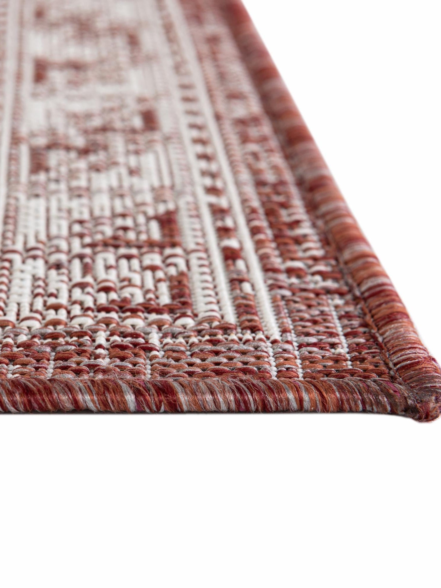 Rust Red 5' 3 x 8' Outdoor Aztec Rectangle Area Rug Weather Resistant for Patio, Deck, Terrace, Balcony, Porch 100% Polypropylene Traditional Carpet Mat for Sale at Rug Engine