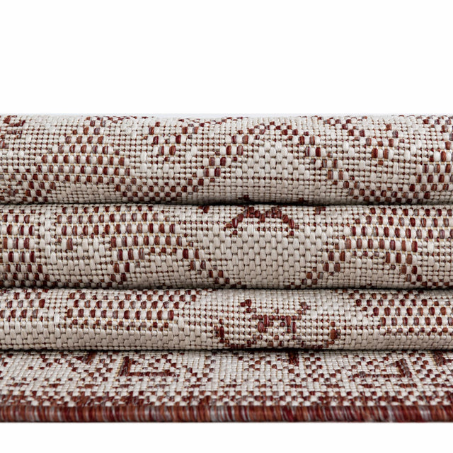 Rust Red 2' x 3' 1 Outdoor Aztec Rectangle Area Rug Weather Resistant for Patio, Deck, Terrace, Balcony, Porch 100% Polypropylene Traditional Carpet Mat for Sale at Rug Engine