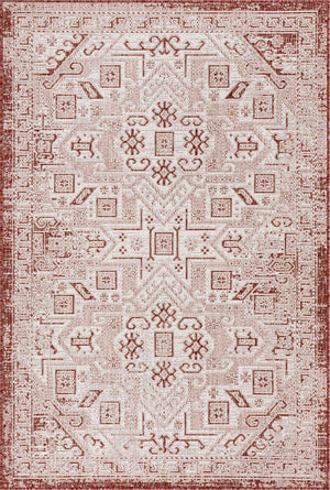 Rust Red 4' 1 x 6' 1 Outdoor Aztec Rectangle Area Rug Weather Resistant for Patio, Deck, Terrace, Balcony, Porch 100% Polypropylene Traditional Carpet Mat for Sale at Rug Engine