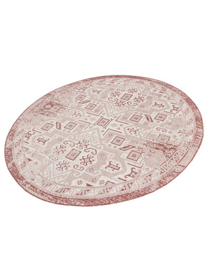 Rust Red 7' 10 x 7' 10 Outdoor Aztec Round Area Rug Weather Resistant for Patio, Deck, Terrace, Balcony, Porch 100% Polypropylene Traditional Carpet Mat for Sale at Rug Engine