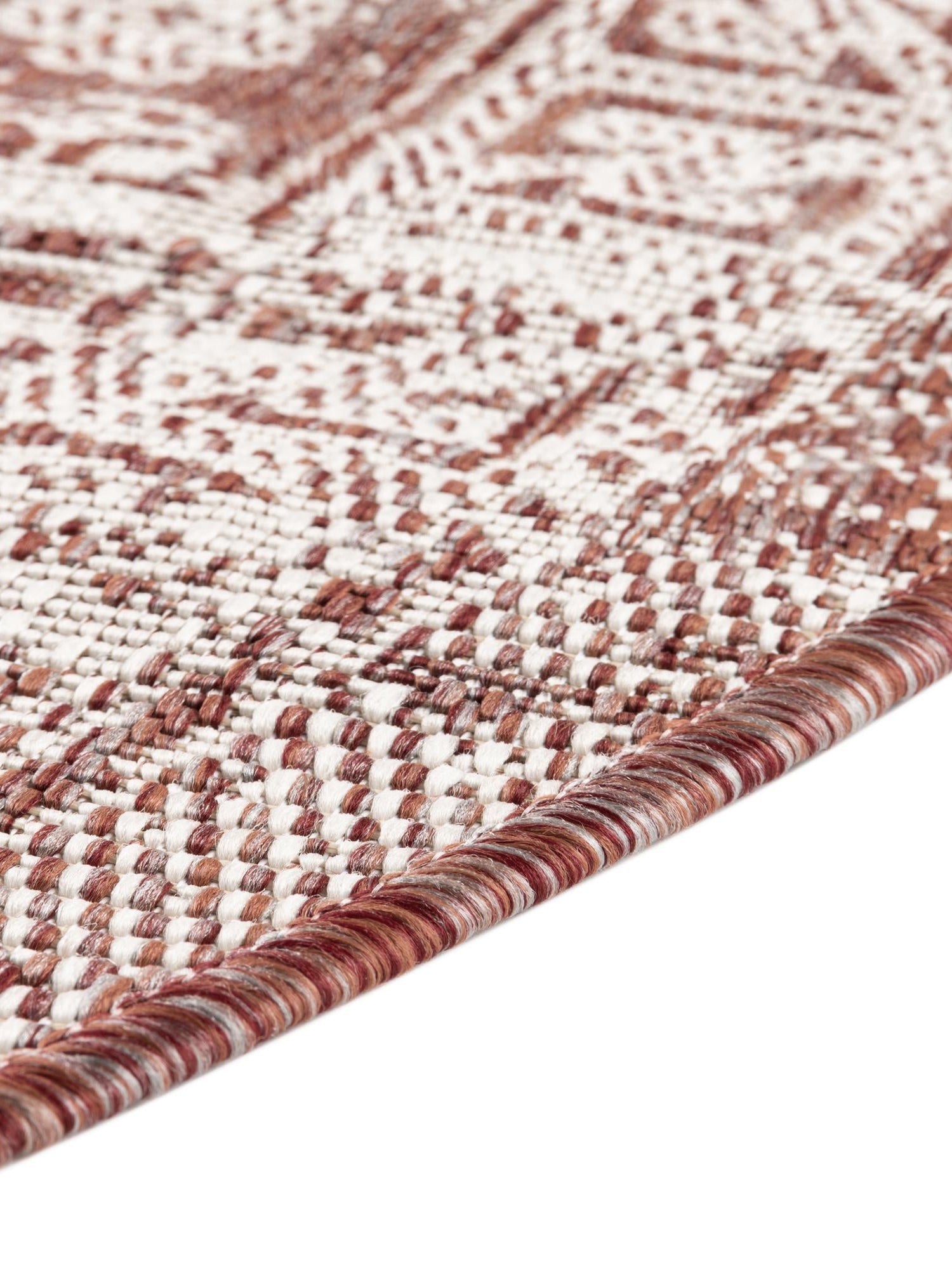 Rust Red 4' 1 x 4' 1 Outdoor Aztec Round Area Rug Weather Resistant for Patio, Deck, Terrace, Balcony, Porch 100% Polypropylene Traditional Carpet Mat for Sale at Rug Engine