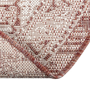 Rust Red 3' 1 x 3' 1 Outdoor Aztec Round Area Rug Weather Resistant for Patio, Deck, Terrace, Balcony, Porch 100% Polypropylene Traditional Carpet Mat for Sale at Rug Engine