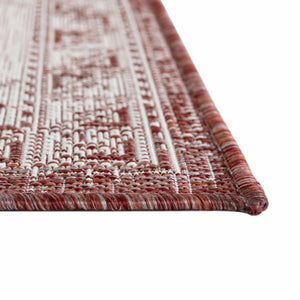 Rust Red 5' 3 x 5' 3 Outdoor Aztec Square Area Rug Weather Resistant for Patio, Deck, Terrace, Balcony, Porch 100% Polypropylene Traditional Carpet Mat for Sale at Rug Engine