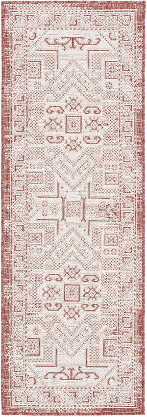 Rust Red 2' x 6' 1 Outdoor Aztec Runner Area Rug Weather Resistant for Patio, Deck, Terrace, Balcony, Porch 100% Polypropylene Traditional Carpet Mat for Sale at Rug Engine