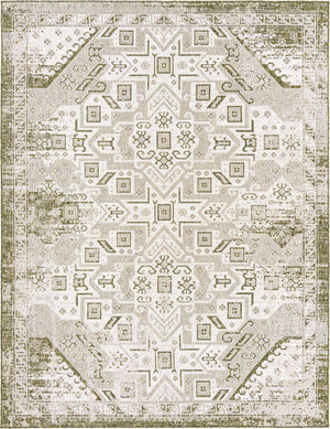 Green 9' x 12' Outdoor Aztec Rectangle Area Rug Weather Resistant for Patio, Deck, Terrace, Balcony, Porch 100% Polypropylene Traditional Carpet Mat for Sale at Rug Engine