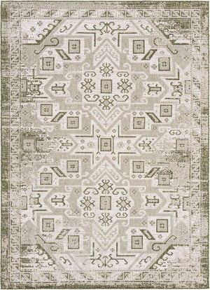 Green 7' 1 x 10' Outdoor Aztec Rectangle Area Rug Weather Resistant for Patio, Deck, Terrace, Balcony, Porch 100% Polypropylene Traditional Carpet Mat for Sale at Rug Engine