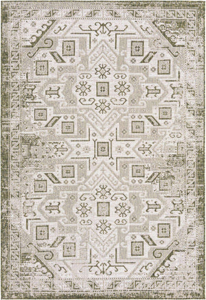 Green 6' 1 x 9' Outdoor Aztec Rectangle Area Rug Weather Resistant for Patio, Deck, Terrace, Balcony, Porch 100% Polypropylene Traditional Carpet Mat for Sale at Rug Engine