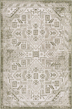 Green 5' 3 x 8' Outdoor Aztec Rectangle Area Rug Weather Resistant for Patio, Deck, Terrace, Balcony, Porch 100% Polypropylene Traditional Carpet Mat for Sale at Rug Engine
