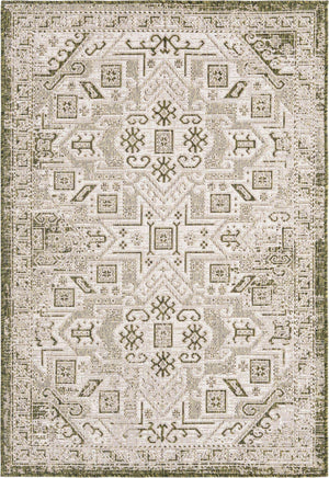 Green 4' 1 x 6' 1 Outdoor Aztec Rectangle Area Rug Weather Resistant for Patio, Deck, Terrace, Balcony, Porch 100% Polypropylene Traditional Carpet Mat for Sale at Rug Engine