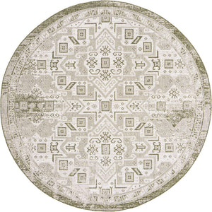 Green 10' x 10' Outdoor Aztec Round Area Rug Weather Resistant for Patio, Deck, Terrace, Balcony, Porch 100% Polypropylene Traditional Carpet Mat for Sale at Rug Engine