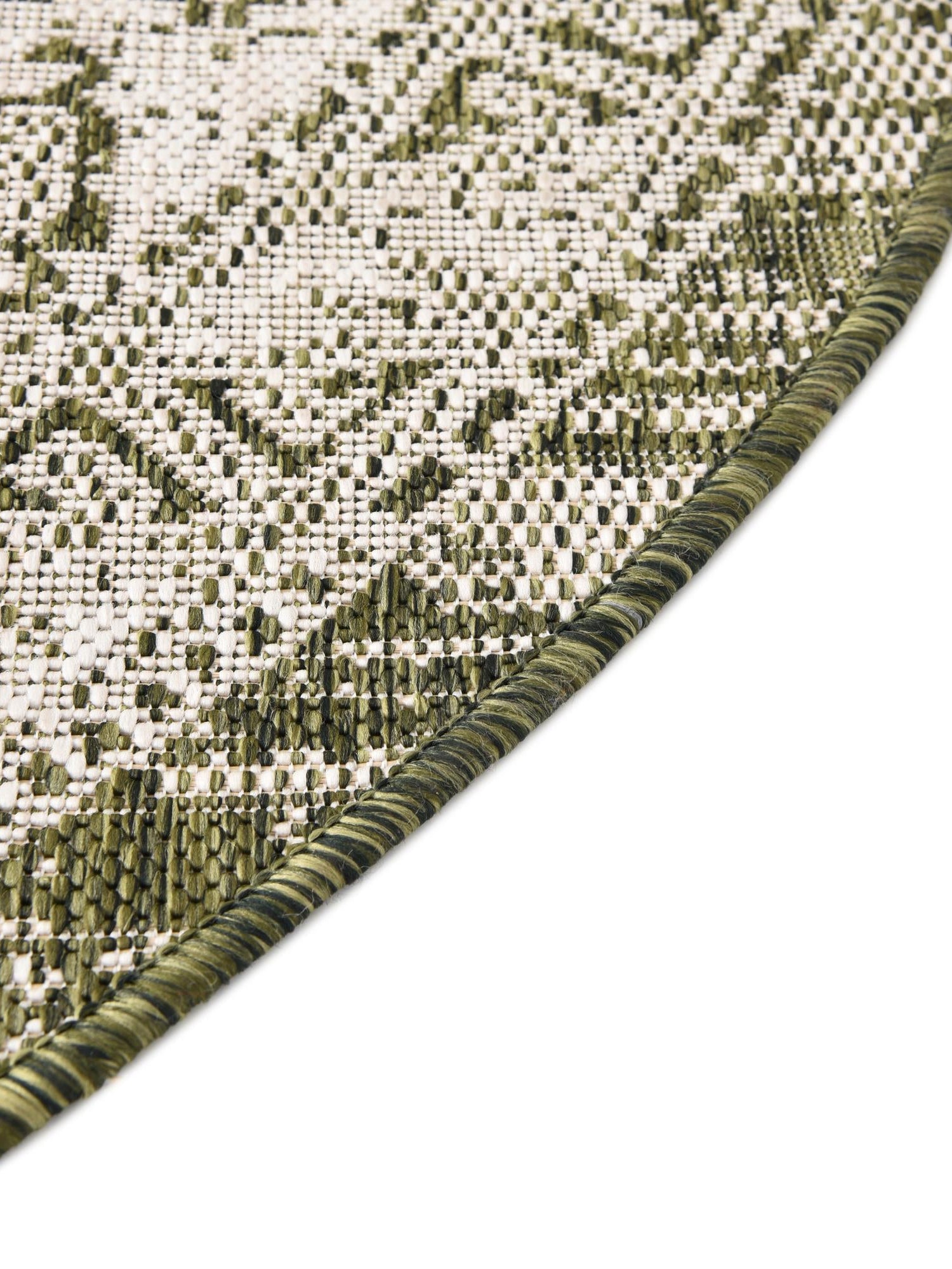Green 10' x 10' Outdoor Aztec Round Area Rug Weather Resistant for Patio, Deck, Terrace, Balcony, Porch 100% Polypropylene Traditional Carpet Mat for Sale at Rug Engine