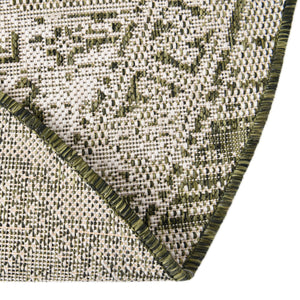 Green 3' 1 x 3' 1 Outdoor Aztec Round Area Rug Weather Resistant for Patio, Deck, Terrace, Balcony, Porch 100% Polypropylene Traditional Carpet Mat for Sale at Rug Engine