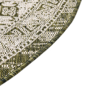 Green 5' 3 x 8' Outdoor Aztec Oval Area Rug Weather Resistant for Patio, Deck, Terrace, Balcony, Porch 100% Polypropylene Traditional Carpet Mat for Sale at Rug Engine