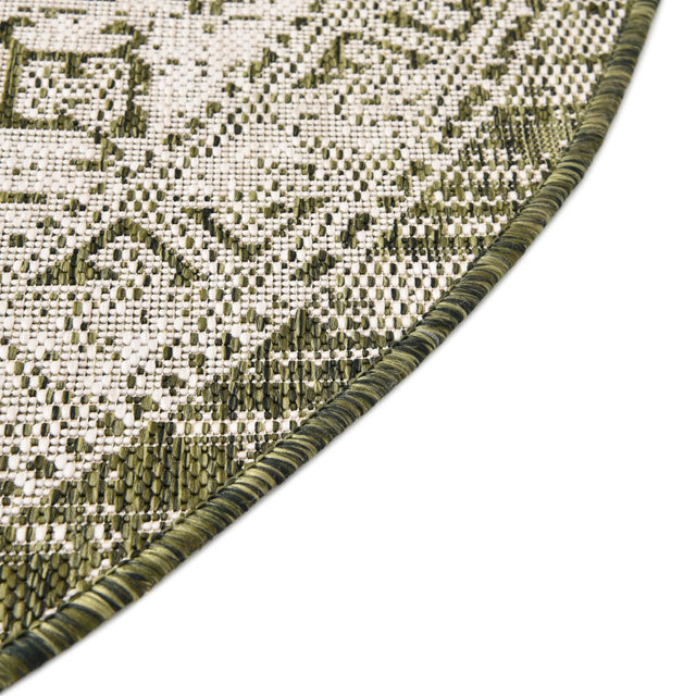 Green 3' 1 x 5' 3 Outdoor Aztec Oval Area Rug Weather Resistant for Patio, Deck, Terrace, Balcony, Porch 100% Polypropylene Traditional Carpet Mat for Sale at Rug Engine