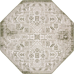 Green 7' 10 x 7' 10 Outdoor Aztec Octagon Area Rug Weather Resistant for Patio, Deck, Terrace, Balcony, Porch 100% Polypropylene Traditional Carpet Mat for Sale at Rug Engine