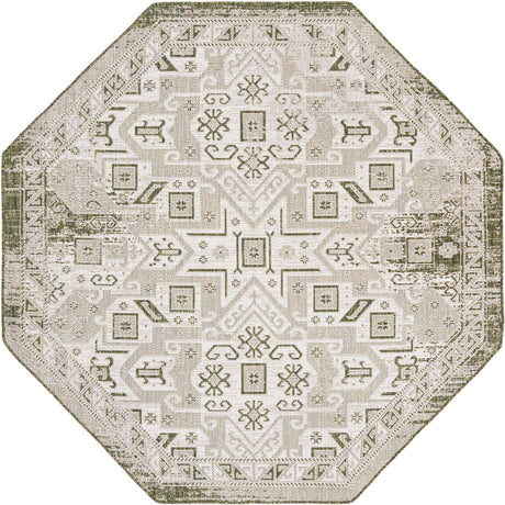 Green 7' 10 x 7' 10 Outdoor Aztec Octagon Area Rug Weather Resistant for Patio, Deck, Terrace, Balcony, Porch 100% Polypropylene Traditional Carpet Mat for Sale at Rug Engine