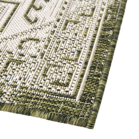 Green 5' 3 x 5' 3 Outdoor Aztec Octagon Area Rug Weather Resistant for Patio, Deck, Terrace, Balcony, Porch 100% Polypropylene Traditional Carpet Mat for Sale at Rug Engine