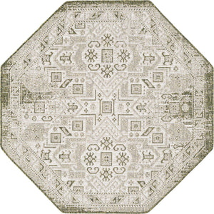 Green 5' 3 x 5' 3 Outdoor Aztec Octagon Area Rug Weather Resistant for Patio, Deck, Terrace, Balcony, Porch 100% Polypropylene Traditional Carpet Mat for Sale at Rug Engine