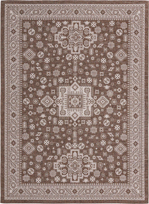 Brown 10' x 14' 1 Outdoor Aztec Rectangle Area Rug Weather Resistant for Patio, Deck, Terrace, Balcony, Porch 100% Polypropylene Traditional Carpet Mat for Sale at Rug Engine