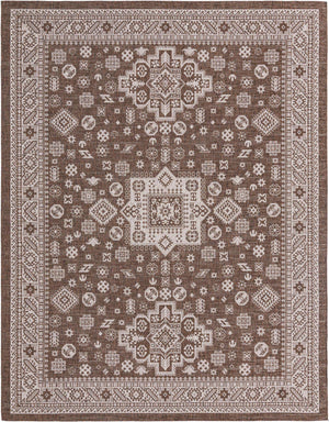 Brown 10' x 13' 1 Outdoor Aztec Rectangle Area Rug Weather Resistant for Patio, Deck, Terrace, Balcony, Porch 100% Polypropylene Traditional Carpet Mat for Sale at Rug Engine
