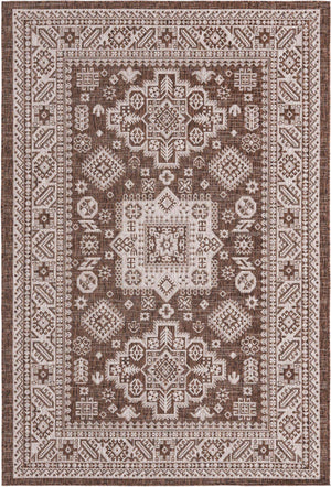 Brown 5' 3 x 8' Outdoor Aztec Rectangle Area Rug Weather Resistant for Patio, Deck, Terrace, Balcony, Porch 100% Polypropylene Traditional Carpet Mat for Sale at Rug Engine