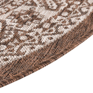 Brown 13' 1 x 13' 1 Outdoor Aztec Round Area Rug Weather Resistant for Patio, Deck, Terrace, Balcony, Porch 100% Polypropylene Traditional Carpet Mat for Sale at Rug Engine