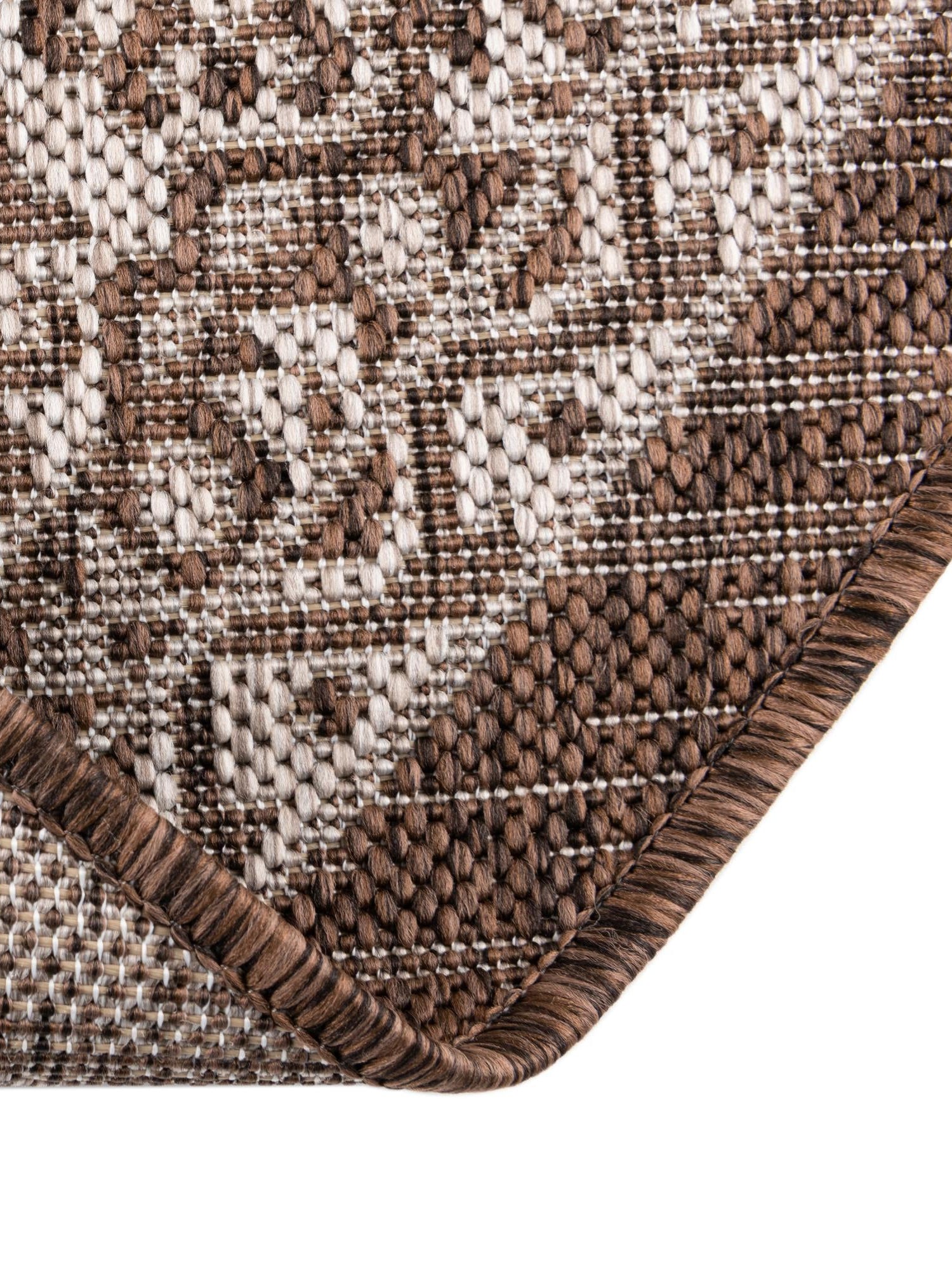 Brown 13' 1 x 13' 1 Outdoor Aztec Round Area Rug Weather Resistant for Patio, Deck, Terrace, Balcony, Porch 100% Polypropylene Traditional Carpet Mat for Sale at Rug Engine
