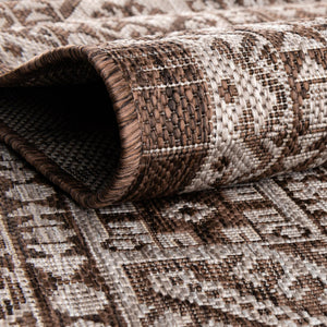 Brown 5' 3 x 5' 3 Outdoor Aztec Square Area Rug Weather Resistant for Patio, Deck, Terrace, Balcony, Porch 100% Polypropylene Traditional Carpet Mat for Sale at Rug Engine