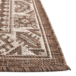 Brown 5' 3 x 5' 3 Outdoor Aztec Square Area Rug Weather Resistant for Patio, Deck, Terrace, Balcony, Porch 100% Polypropylene Traditional Carpet Mat for Sale at Rug Engine